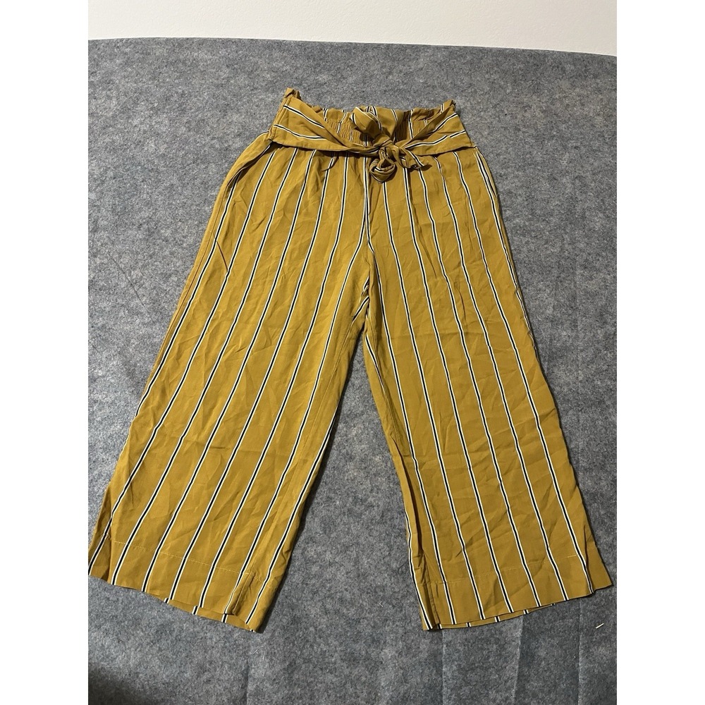 Abercrombie & Fitch Women's Wide Leg‎ Pant Yellow, Blue & White Stripes M 730